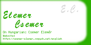 elemer csemer business card
