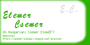 elemer csemer business card